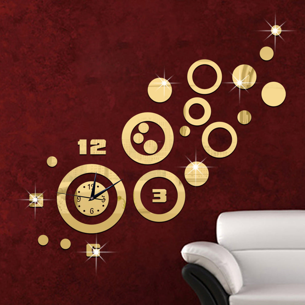 DIY Circle Combination Mirror Wall Clock