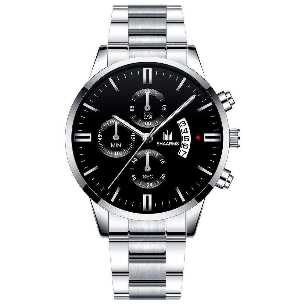 Men's steel band quartz watch