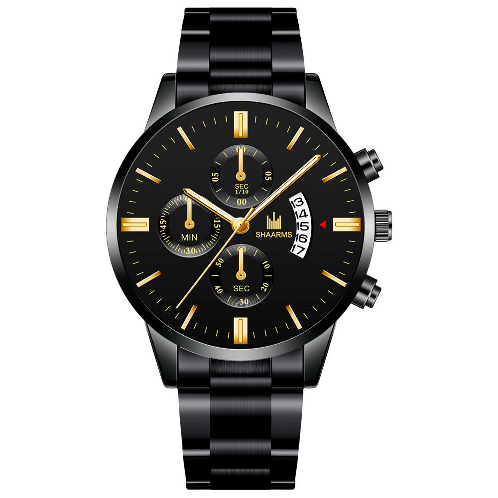 Men's steel band quartz watch