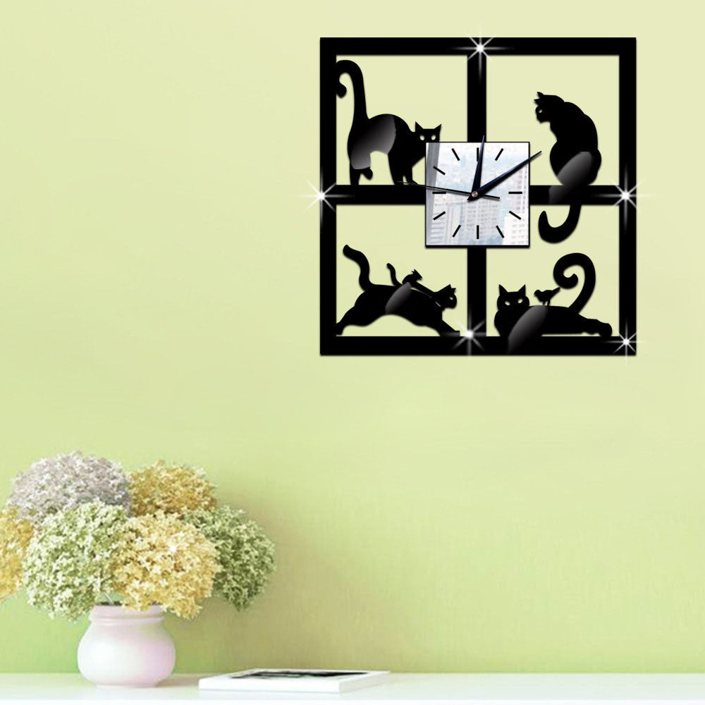 Acrylic cattail clock silent wall clock