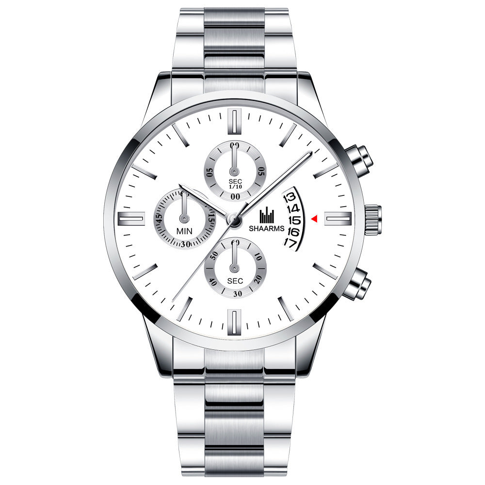 Men's steel band quartz watch