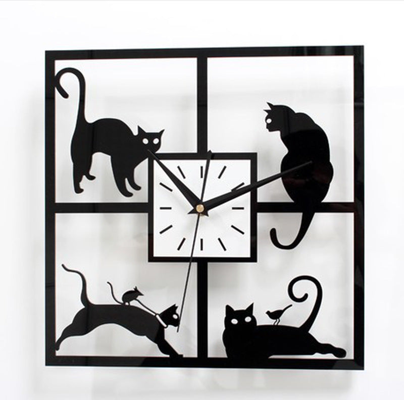Acrylic cattail clock silent wall clock