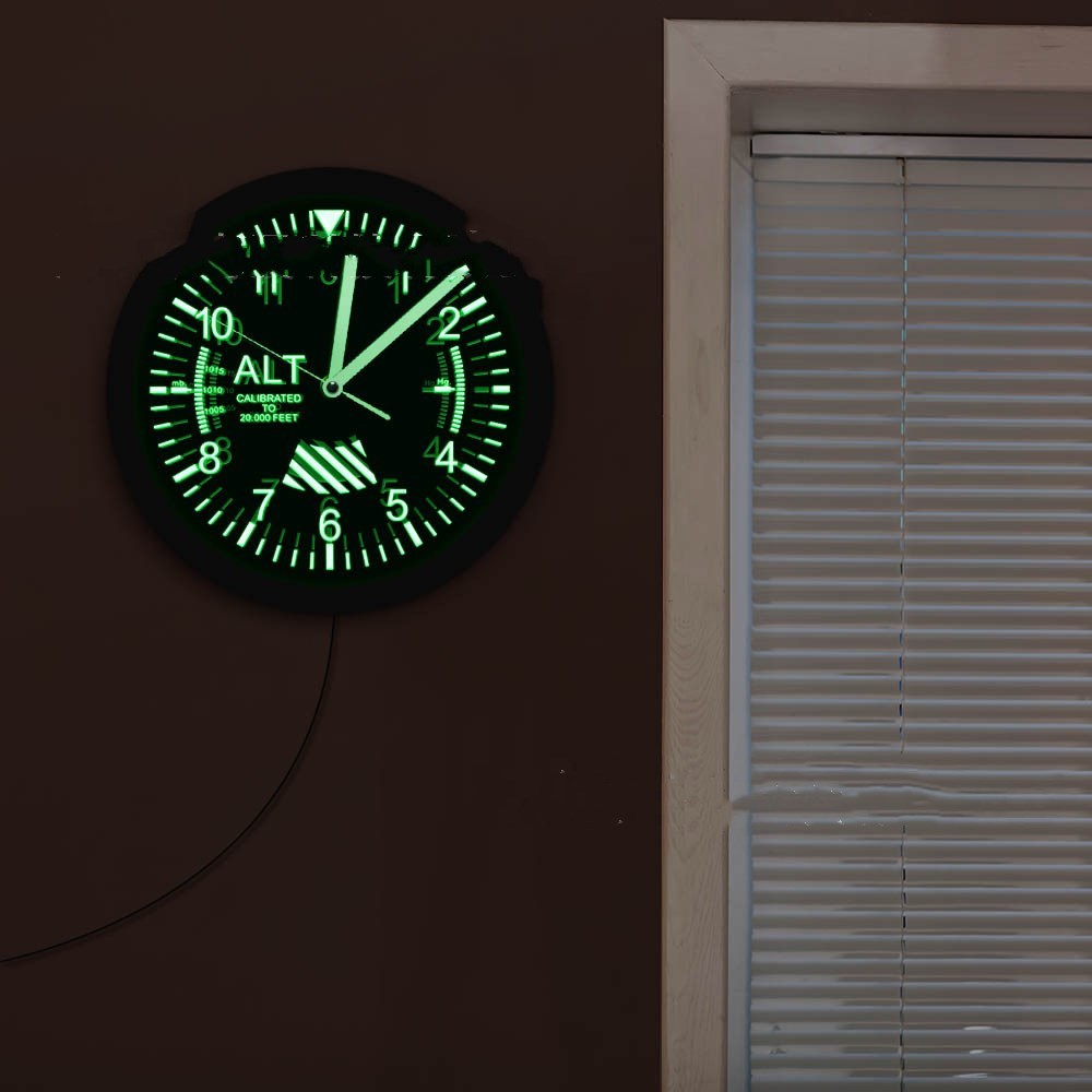 LED Luminous Wall Clock Black Wall Clock