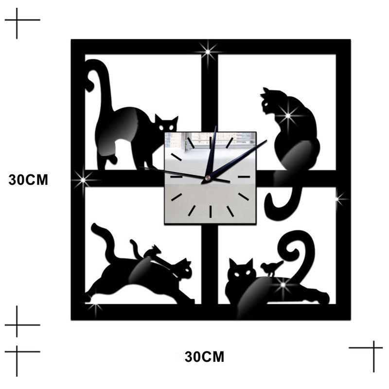 Acrylic cattail clock silent wall clock