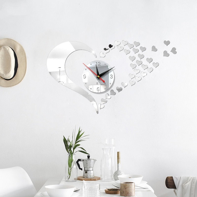 Three-Dimensional Decorative Clock Acrylic Digital Mirror Wall Sticker Wall Clock