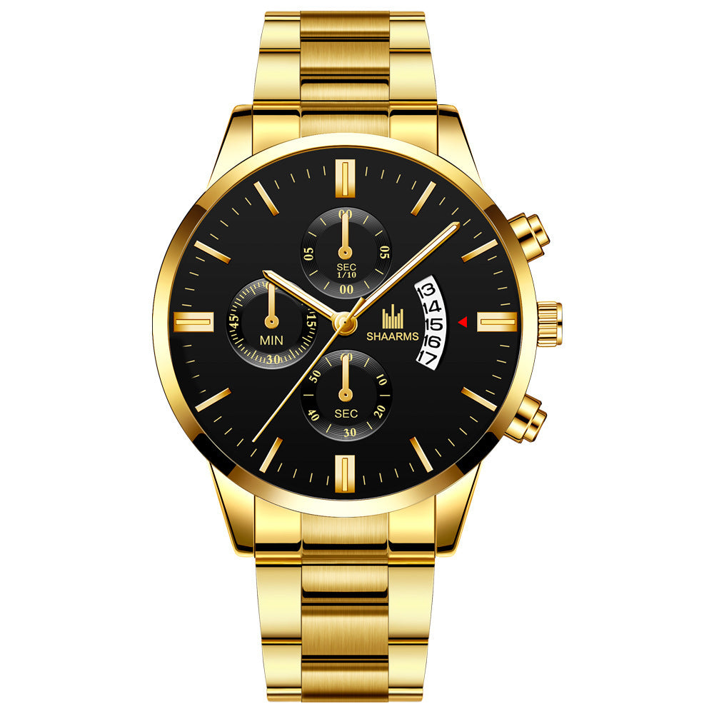 Men's steel band quartz watch