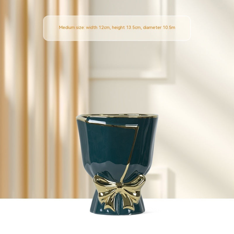 Creative Home Large Gold Outline Ceramics Flowerpot