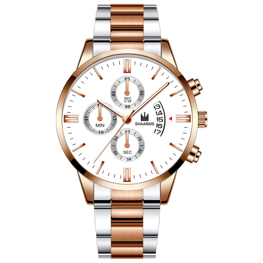 Men's steel band quartz watch