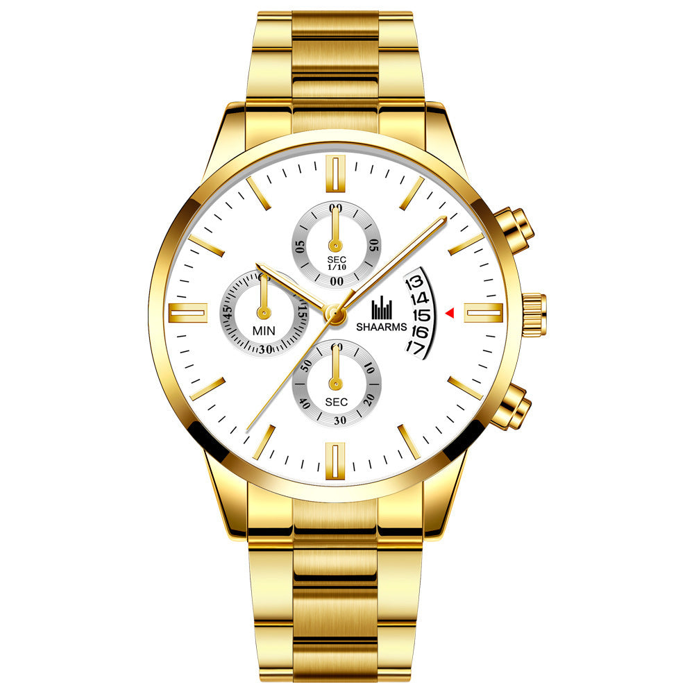 Men's steel band quartz watch