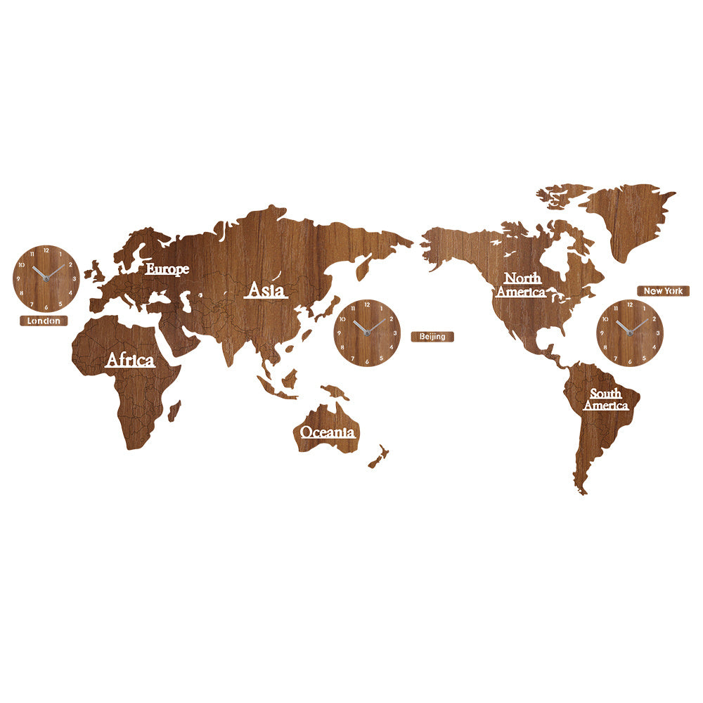 Wooden creative wall clock 3d
