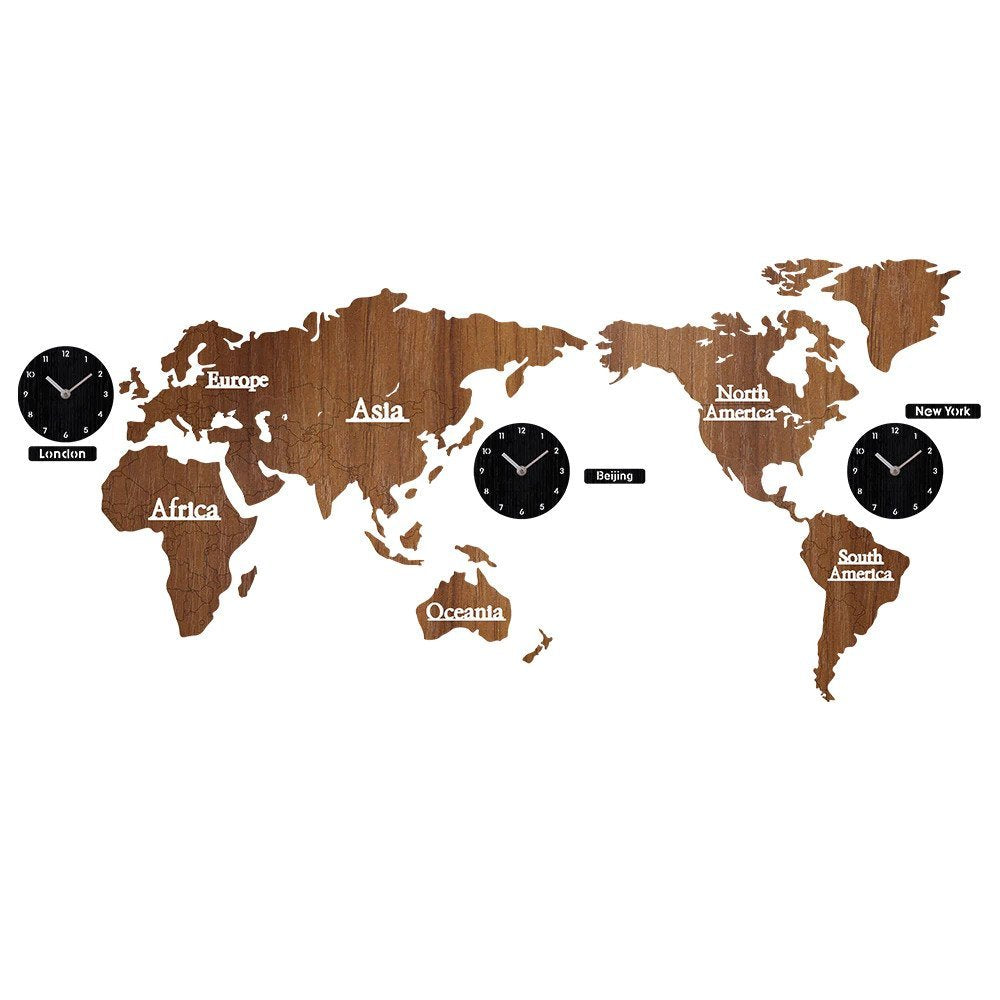 Wooden creative wall clock 3d