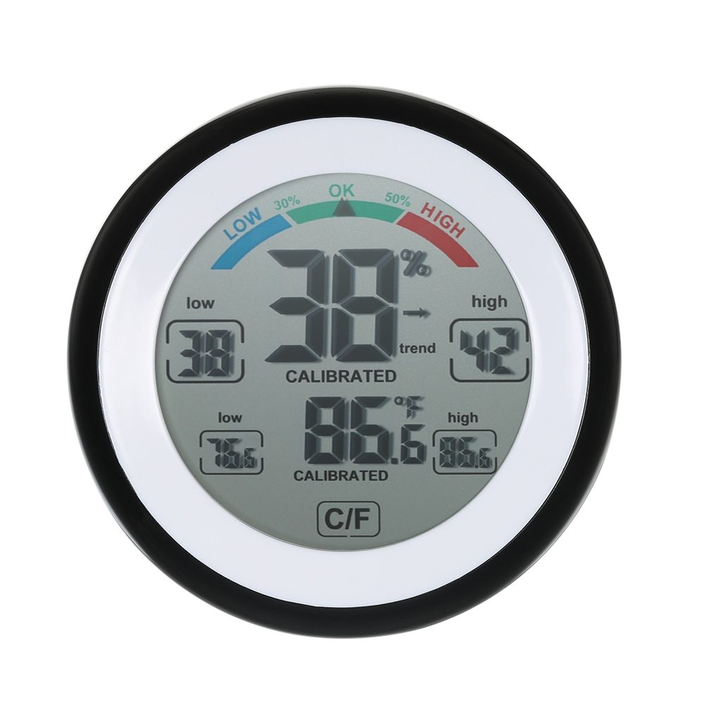 Multifunctional Digital Thermometer Hygrometer Temperature Gauge Humidity Meter Clock Wall Max Min Value Trend Display C Funit