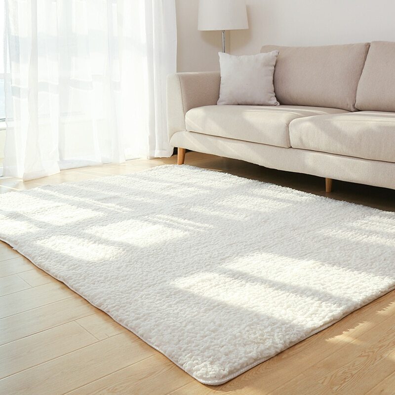 Living Room Rug Area Solid Carpet Fluffy Soft Home Decor White Plush Carpet Bedroom Carpet Kitchen c White Rug Tapete