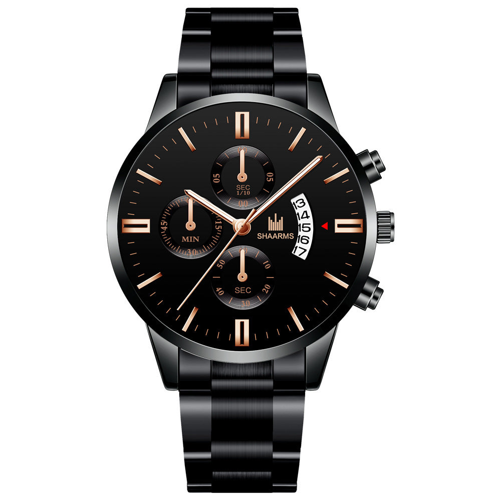 Men's steel band quartz watch