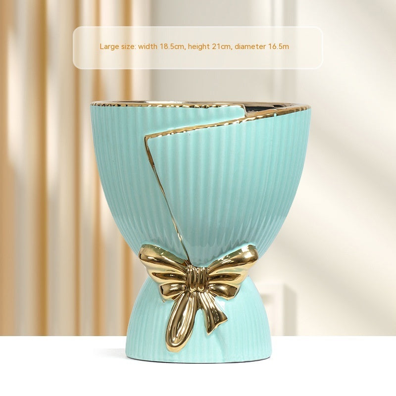 Creative Home Large Gold Outline Ceramics Flowerpot
