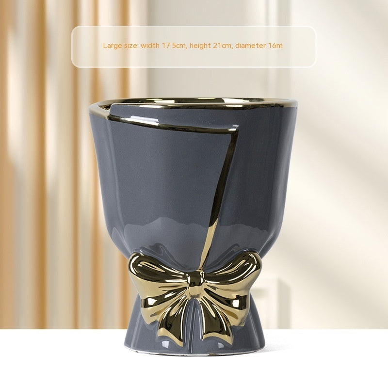 Creative Home Large Gold Outline Ceramics Flowerpot