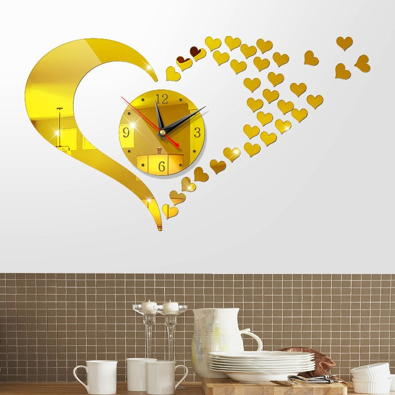 Three-Dimensional Decorative Clock Acrylic Digital Mirror Wall Sticker Wall Clock