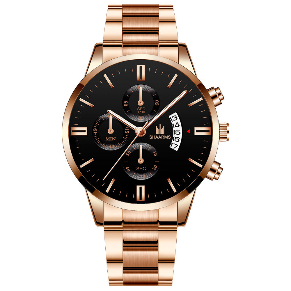 Men's steel band quartz watch