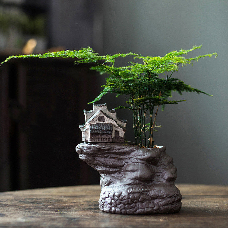 New Chinese Style Creative House Flowerpot Ceramics
