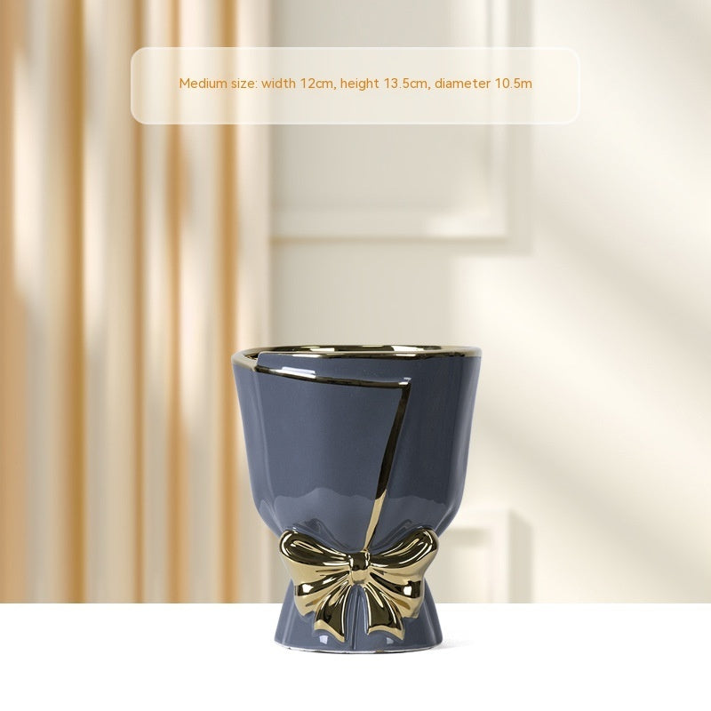 Creative Home Large Gold Outline Ceramics Flowerpot