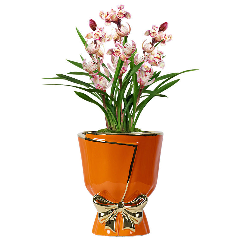 Creative Home Large Gold Outline Ceramics Flowerpot