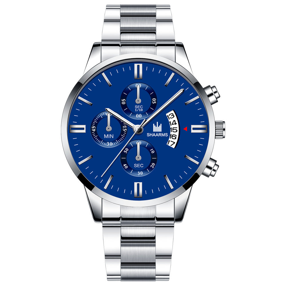 Men's steel band quartz watch