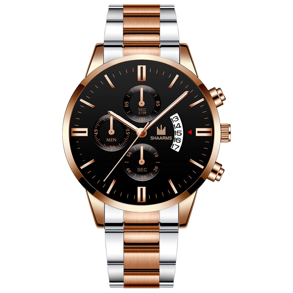 Men's steel band quartz watch