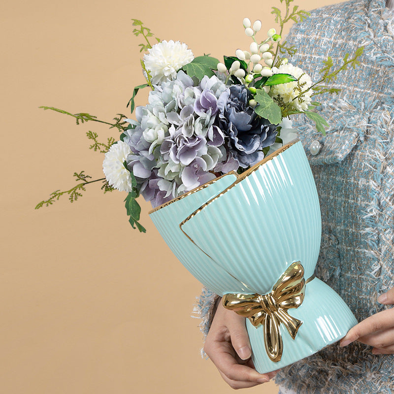 Creative Home Large Gold Outline Ceramics Flowerpot