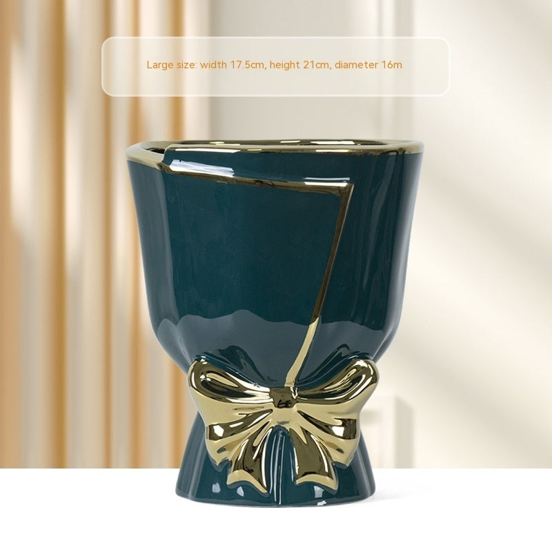 Creative Home Large Gold Outline Ceramics Flowerpot